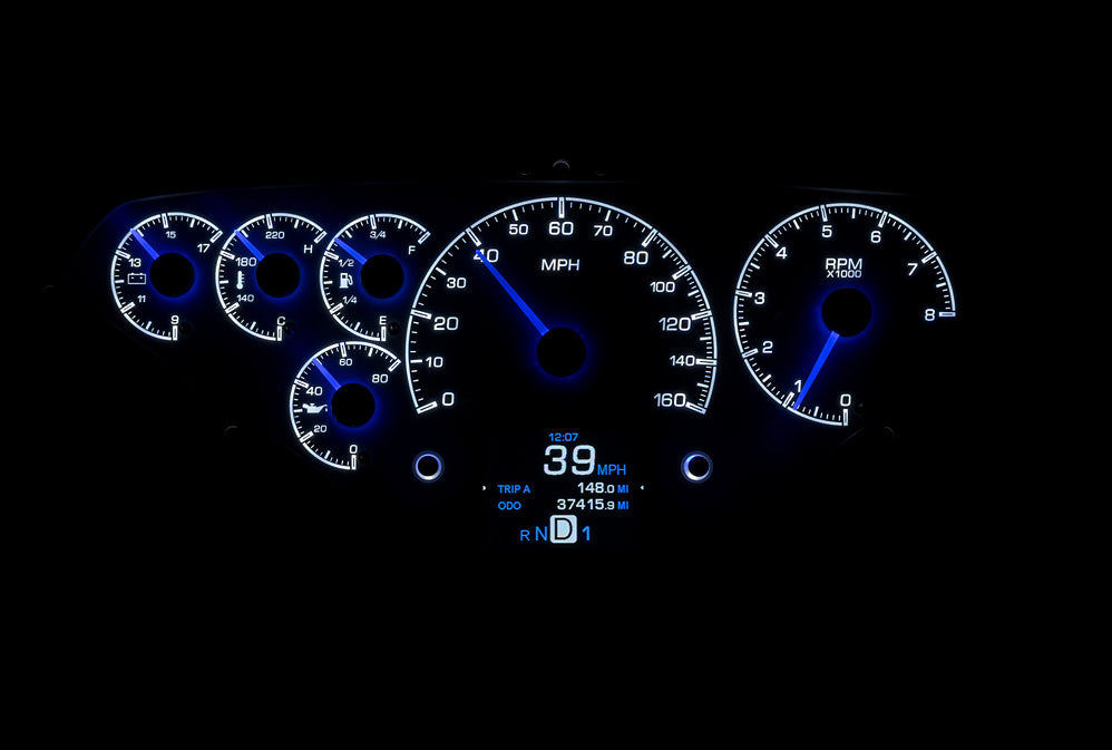 Dakota Digital 1955-1959 Chevrolet Truck HDX Instrument Gauge Cluster-Black Alloy Face HDX-55C-PU-K