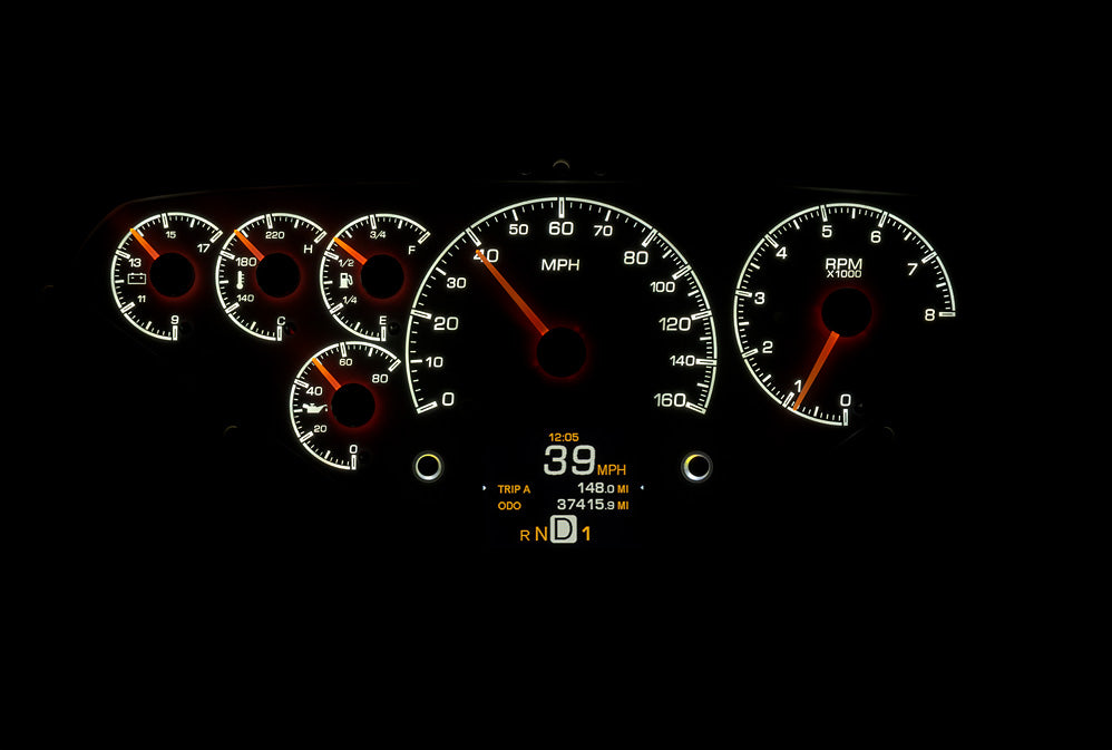 Dakota Digital 1955-1959 Chevrolet Truck HDX Instrument Gauge Cluster-Black Alloy Face HDX-55C-PU-K