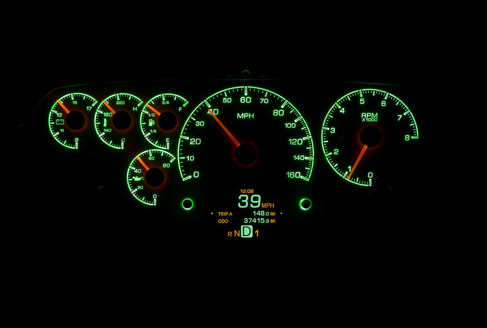 Dakota Digital 1955-1959 Chevrolet Truck HDX Instrument Gauge Cluster-Black Alloy Face HDX-55C-PU-K
