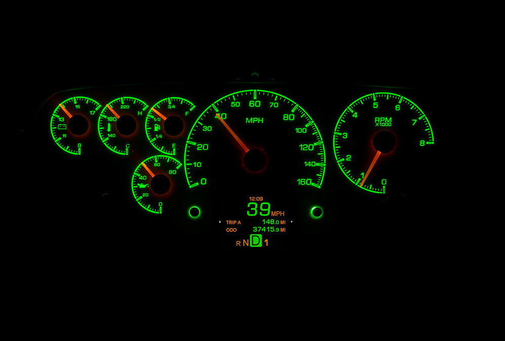 Dakota Digital 1955-1959 Chevrolet Truck HDX Instrument Gauge Cluster-Silver Alloy Face HDX-55C-PU-S