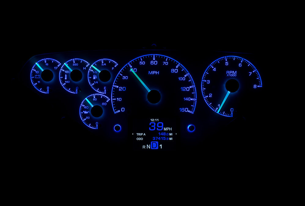 Dakota Digital 1955-1959 Chevrolet Truck HDX Instrument Gauge Cluster-Silver Alloy Face HDX-55C-PU-S