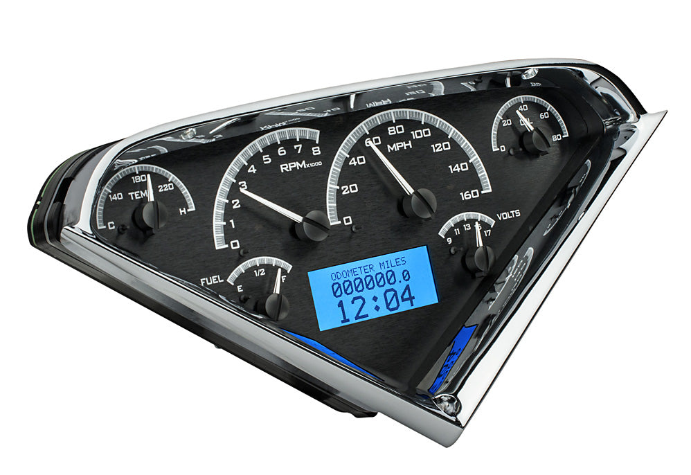 Dakota Digital 1955-1959 Chevrolet Truck VHX Instrument Gauge Cluster-Black Face / Blue Illumination VHX-55C-PU-K-B