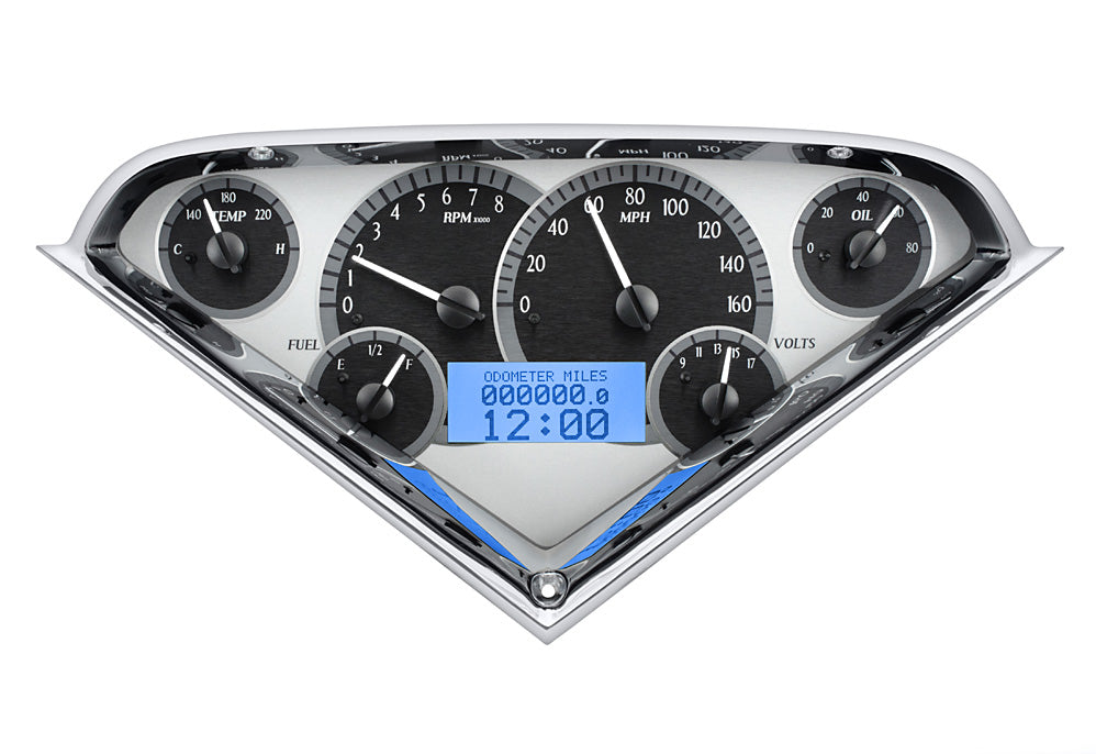 Dakota Digital 1955-1959 Chevrolet Truck VHX Instrument Gauge Cluster-Silver Background / Blue Illumination VHX-55C-PU-S-B