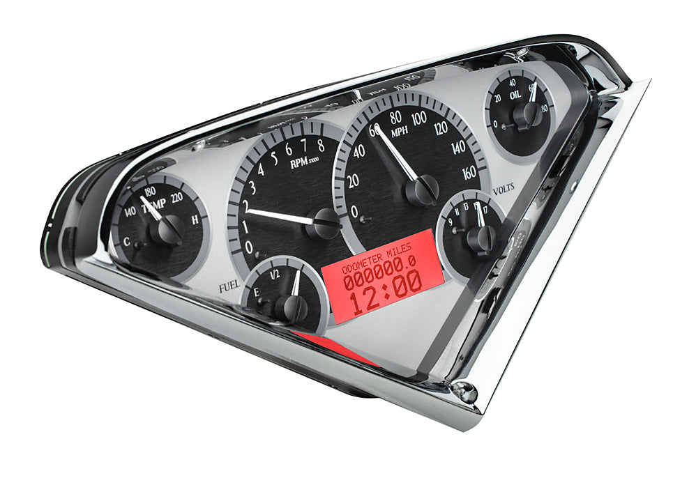 Dakota Digital 1955-1959 Chevrolet Truck VHX Instrument Gauge Cluster-Silver Background / Red Illumination VHX-55C-PU-S-R