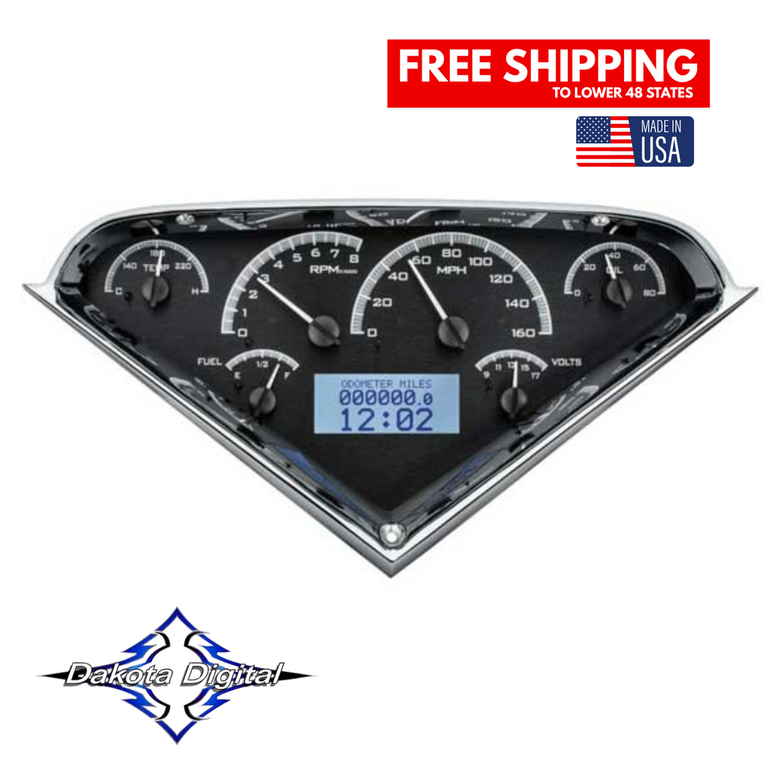 1955-1959 Chevy Truck VHX Instruments Gauges Dakota Digital VHX-55C-PU-K-W Tuckers Classic Auto Parts