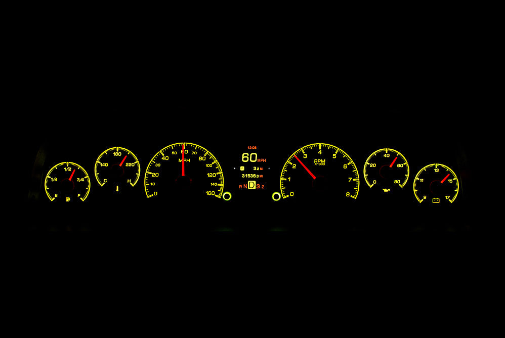 Dakota Digital 1960-1963 Chevrolet Truck HDX Instrument Gauge Cluster-Black Alloy Face HDX-60C-PU-K