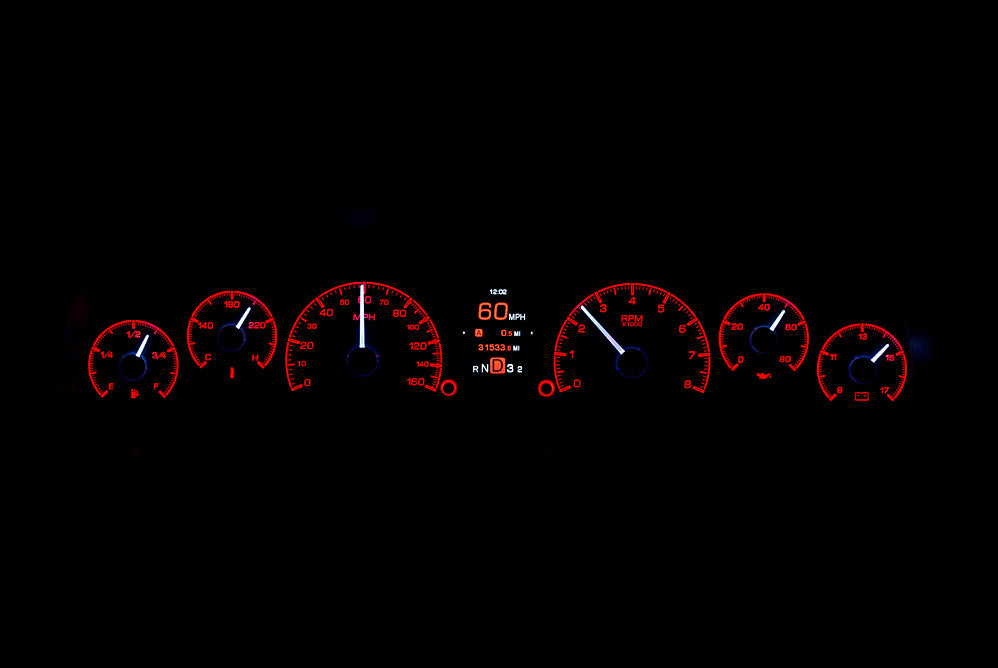 Dakota Digital 1960-1963 Chevrolet Truck HDX Instrument Gauge Cluster-Black Alloy Face HDX-60C-PU-K