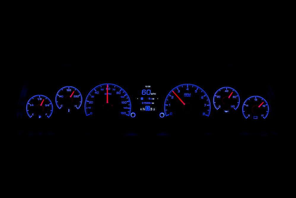 Dakota Digital 1960-1963 Chevrolet Truck HDX Instrument Gauge Cluster-Black Alloy Face HDX-60C-PU-K