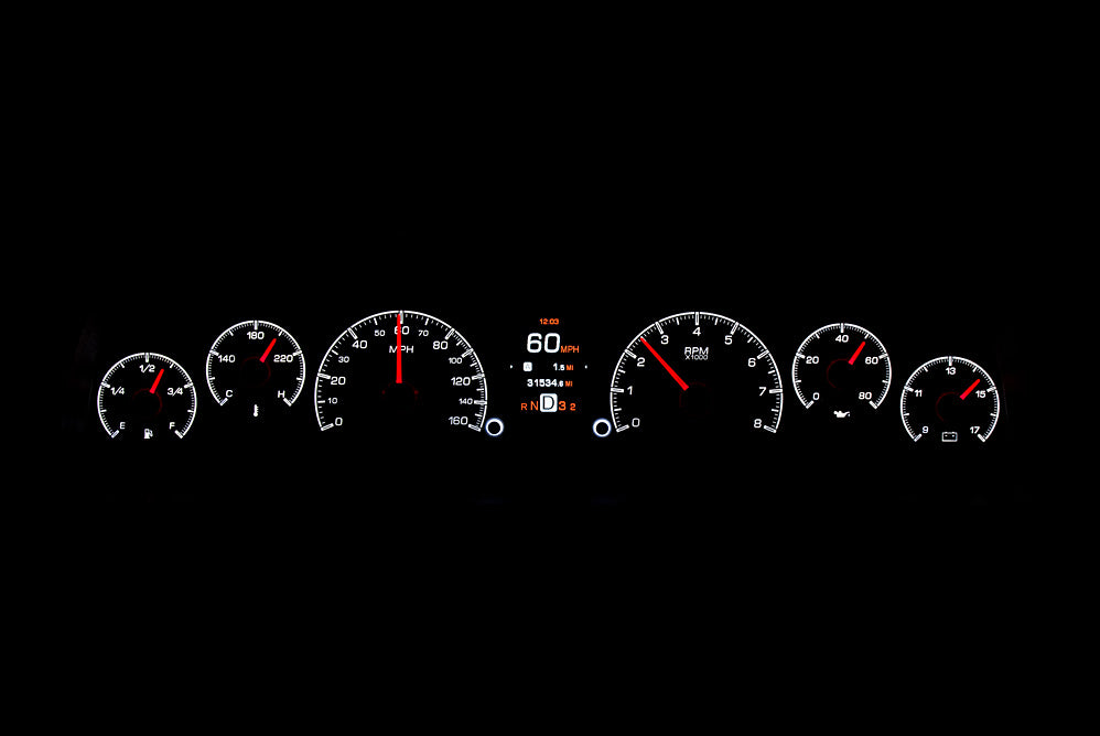 Dakota Digital 1960-1963 Chevrolet Truck HDX Instrument Gauge Cluster-Silver Alloy Face HDX-60C-PU-S