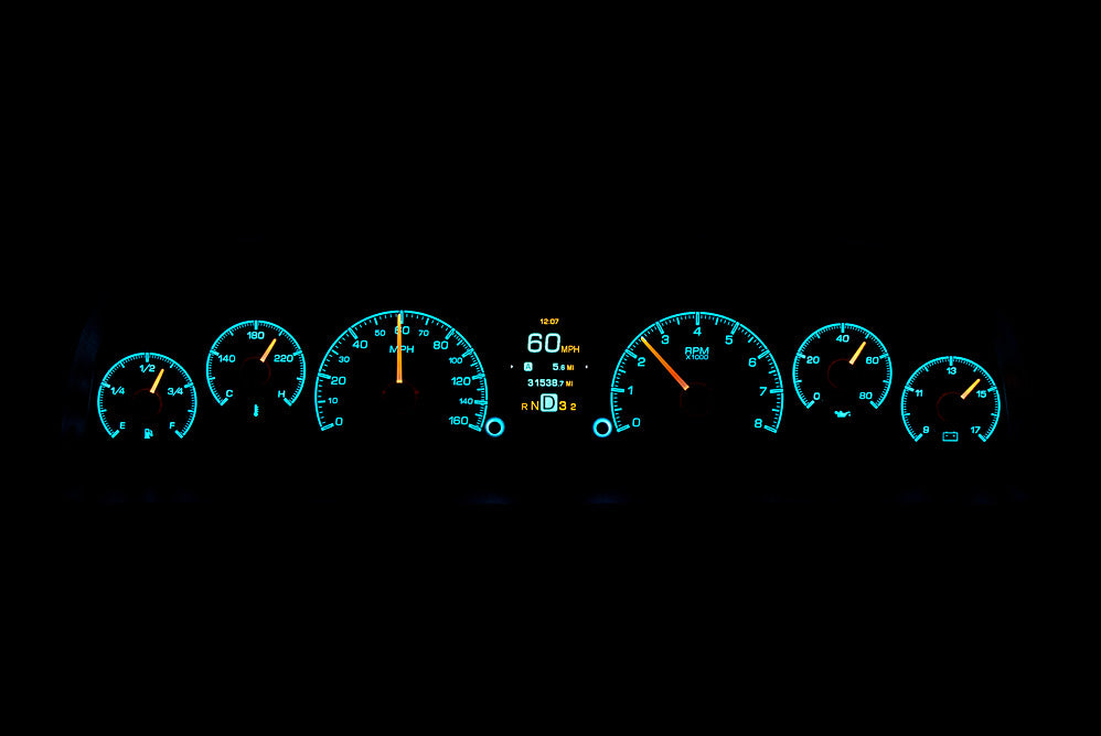 Dakota Digital 1960-1963 Chevrolet Truck HDX Instrument Gauge Cluster-Silver Alloy Face HDX-60C-PU-S