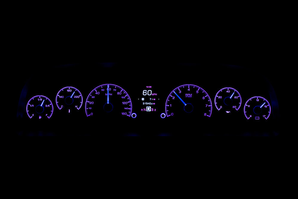 Dakota Digital 1960-1963 Chevrolet Truck HDX Instrument Gauge Cluster-Silver Alloy Face HDX-60C-PU-S