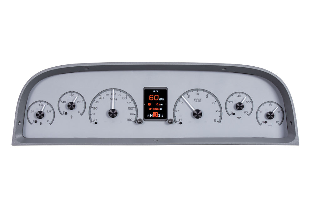 Dakota Digital 1960-1963 Chevrolet Truck HDX Instrument Gauge Cluster-Silver Alloy Face HDX-60C-PU-S