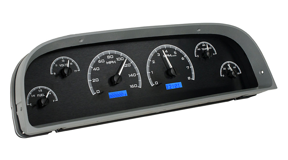 Dakota Digital 1960-1963 Chevrolet Truck VHX Instrument Gauge Cluster-Black Background / Blue Illumination VHX-60C-PU-K-B
