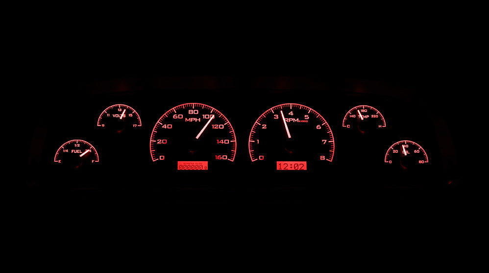 Dakota Digital 1960-1963 Chevrolet Truck VHX Instrument Gauge Cluster-Black Background / Red Illumination VHX-60C-PU-K-R