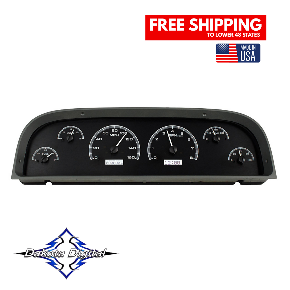VHX-60C-PU-K-W Dakota Digital 1960 1961 1962 1963 Chevy C10 Truck Gauges VHX Tuckers Classic Auto Parts