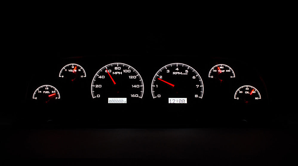 Dakota Digital 1960-1963 Chevrolet Truck VHX Instrument Gauge Cluster-Black Background / White Illumination VHX-60C-PU-K-W