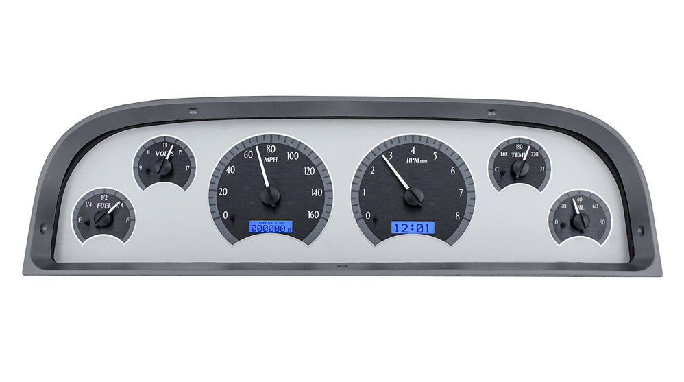 Dakota Digital 1960-1963 Chevrolet Truck VHX Instrument Gauge Cluster-Silver Background / Blue Illumination VHX-60C-PU-S-B