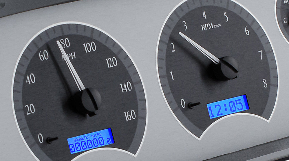 Dakota Digital 1960-1963 Chevrolet Truck VHX Instrument Gauge Cluster-Silver Background / Blue Illumination VHX-60C-PU-S-B