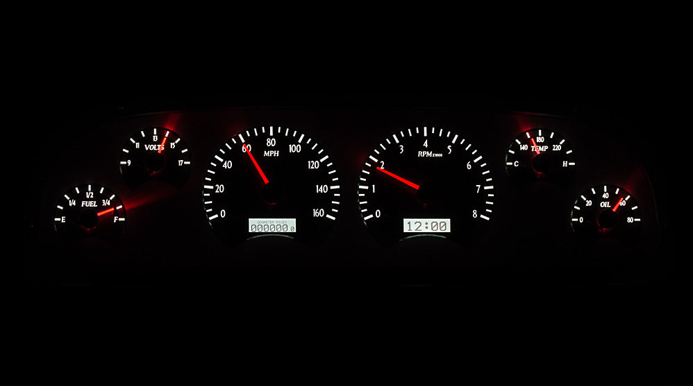 Dakota Digital 1960-1963 Chevrolet Truck VHX Instrument Gauge Cluster-Silver Background / White Illumination VHX-60C-PU-S-W