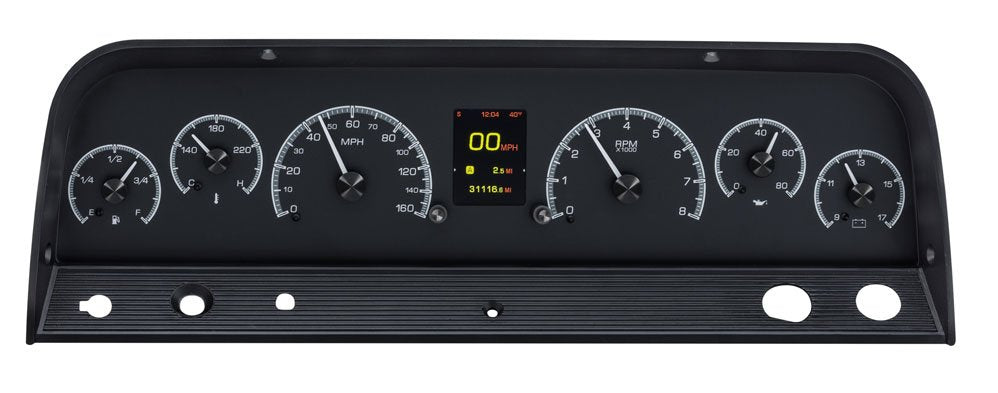 Dakota Digital 1964-1966 Chevrolet Truck HDX Instrument Gauge Cluster-Black Alloy Face HDX-64C-PU-K