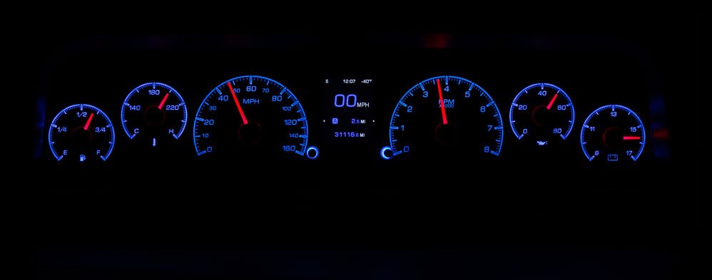 Dakota Digital 1964-1966 Chevrolet Truck HDX Instrument Gauge Cluster-Black Alloy Face HDX-64C-PU-K