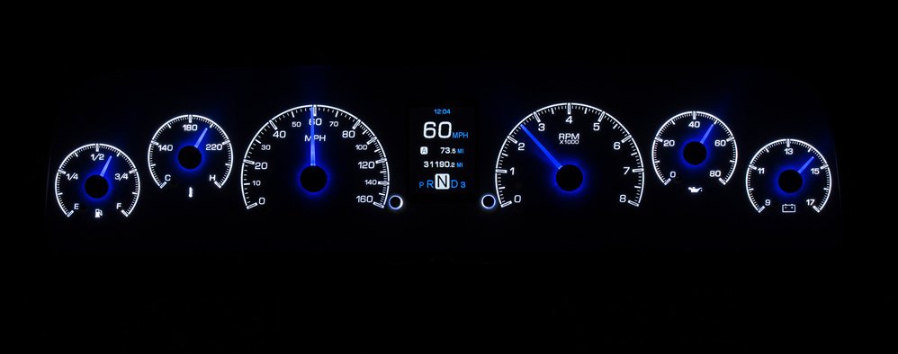 Dakota Digital 1964-1966 Chevrolet Truck HDX Instrument Gauge Cluster-Black Alloy Face HDX-64C-PU-K
