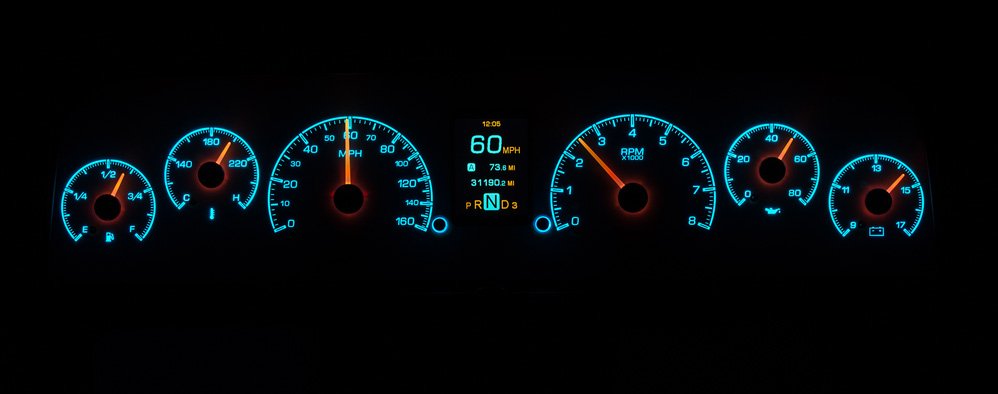 Dakota Digital 1964-1966 Chevrolet Truck HDX Instrument Gauge Cluster-Black Alloy Face HDX-64C-PU-K