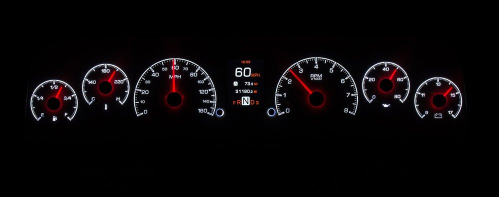 Dakota Digital 1964-1966 Chevrolet Truck HDX Instrument Gauge Cluster-Silver Alloy Face HDX-64C-PU-S