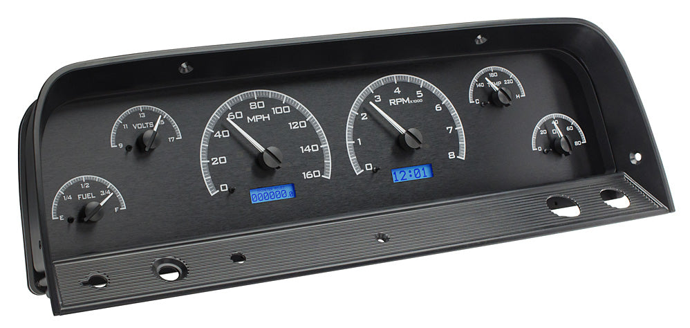 Dakota Digital 1964-1966 Chevrolet Truck VHX Instrument Gauge Cluster-Black Background / Blue Illumination VHX-64C-PU-K-B