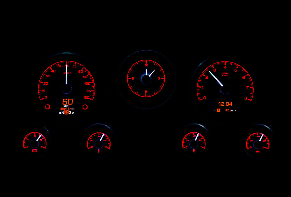 Dakota Digital 1967-1972 Chevrolet & GMC Truck HDX Instrument Gauge Cluster-Black Alloy Face HDX-67C-PU-K