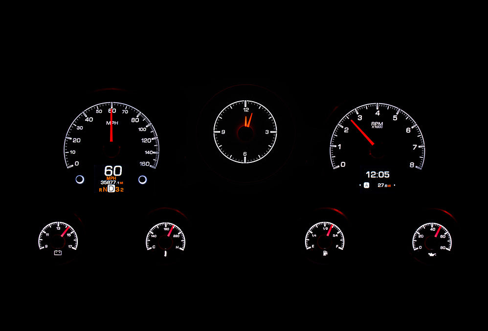 Dakota Digital 1967-1972 Chevrolet & GMC Truck HDX Instrument Gauge Cluster-Black Alloy Face HDX-67C-PU-K