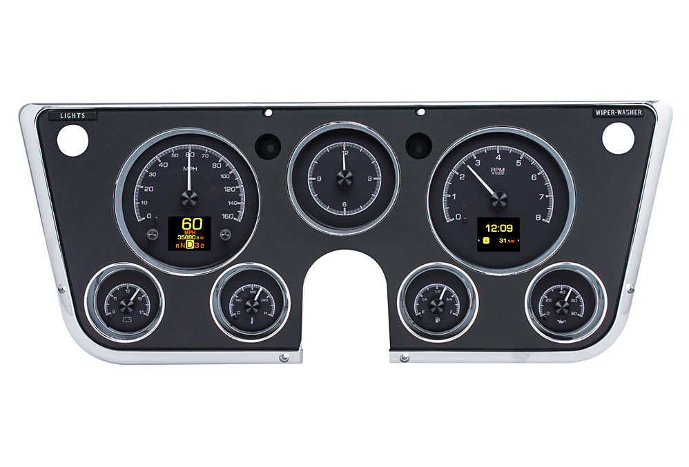 Dakota Digital 1967-1972 Chevrolet & GMC Truck HDX Instrument Gauge Cluster-Black Alloy Face HDX-67C-PU-K