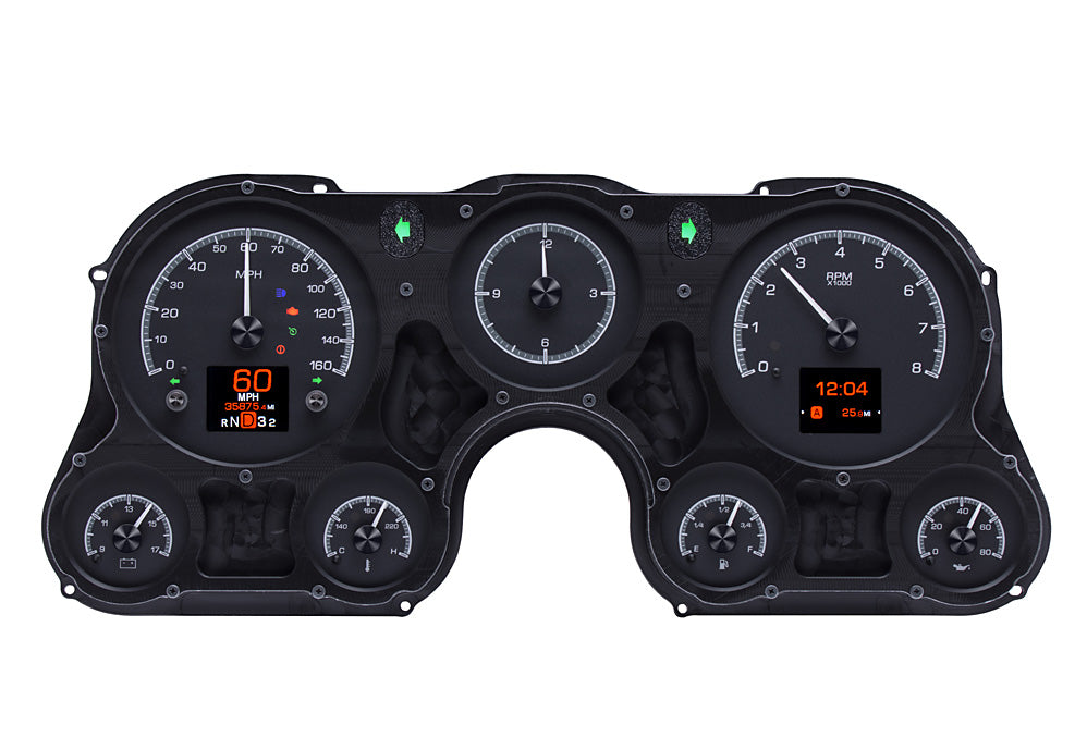 Dakota Digital 1967-1972 Chevrolet & GMC Truck HDX Instrument Gauge Cluster-Black Alloy Face HDX-67C-PU-K