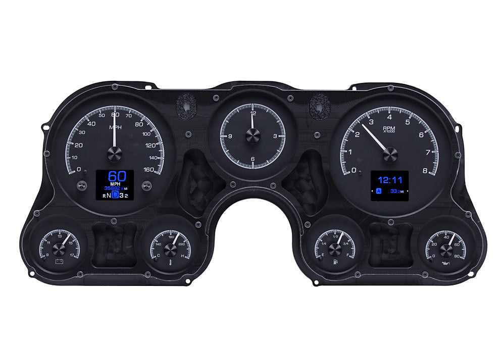 Dakota Digital 1967-1972 Chevrolet & GMC Truck HDX Instrument Gauge Cluster-Black Alloy Face HDX-67C-PU-K