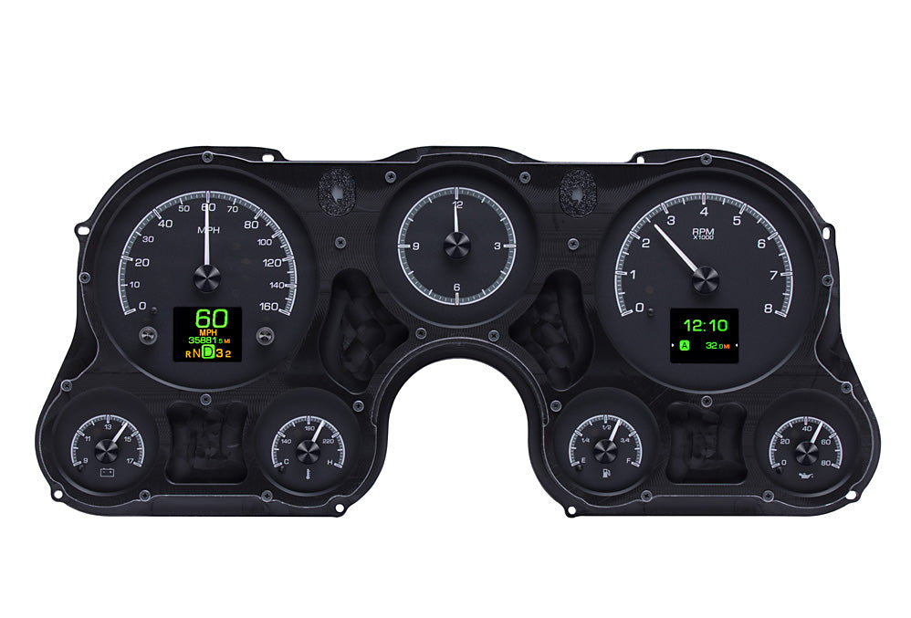 Dakota Digital 1967-1972 Chevrolet & GMC Truck HDX Instrument Gauge Cluster-Black Alloy Face HDX-67C-PU-K