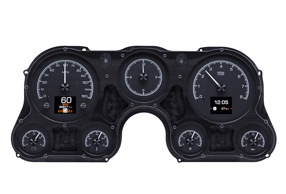 Dakota Digital 1967-1972 Chevrolet & GMC Truck HDX Instrument Gauge Cluster-Black Alloy Face HDX-67C-PU-K