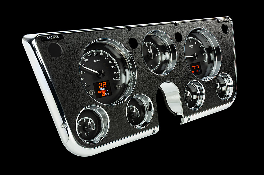 Dakota Digital 1967-1972 Chevrolet & GMC Truck HDX Instrument Gauge Cluster-Black Alloy Face HDX-67C-PU-K