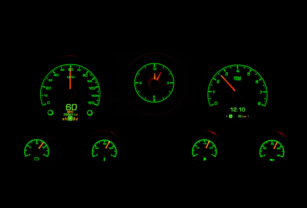 Dakota Digital 1967-1972 Chevrolet & GMC Truck HDX Instrument Gauge Cluster-Silver Alloy Face HDX-67C-PU-S