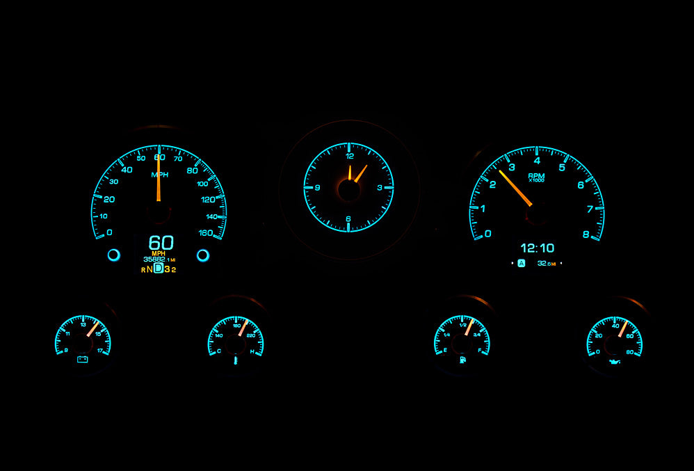 Dakota Digital 1967-1972 Chevrolet & GMC Truck HDX Instrument Gauge Cluster-Silver Alloy Face HDX-67C-PU-S