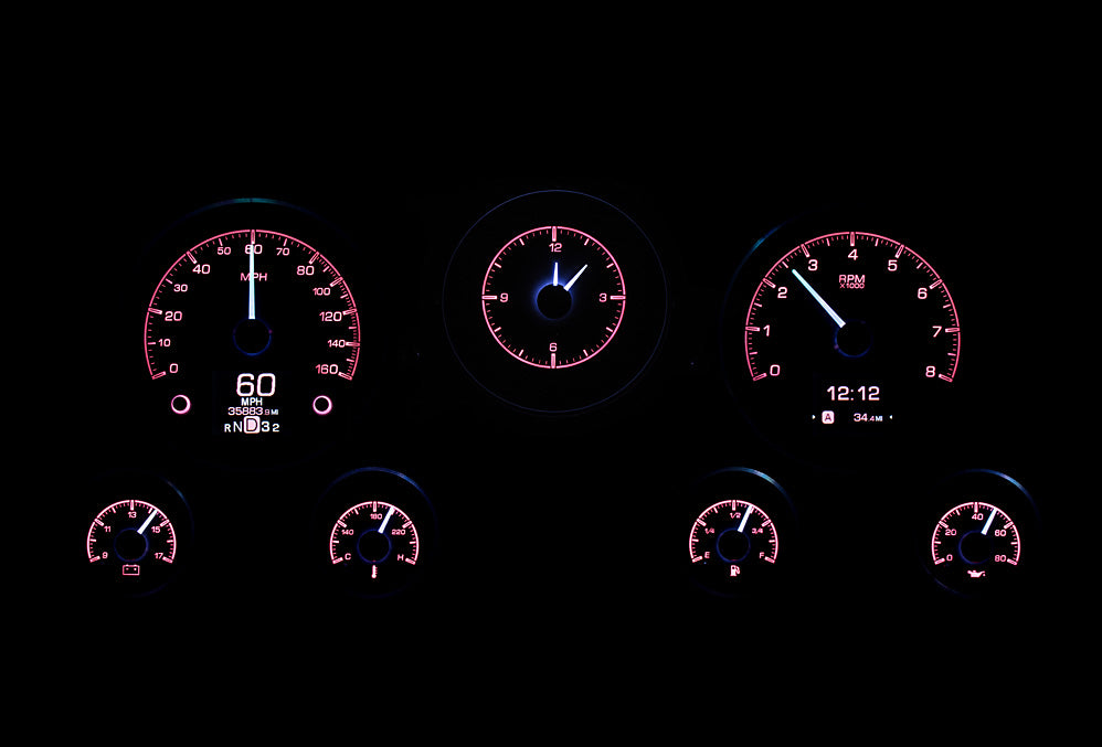 Dakota Digital 1967-1972 Chevrolet & GMC Truck HDX Instrument Gauge Cluster-Silver Alloy Face HDX-67C-PU-S