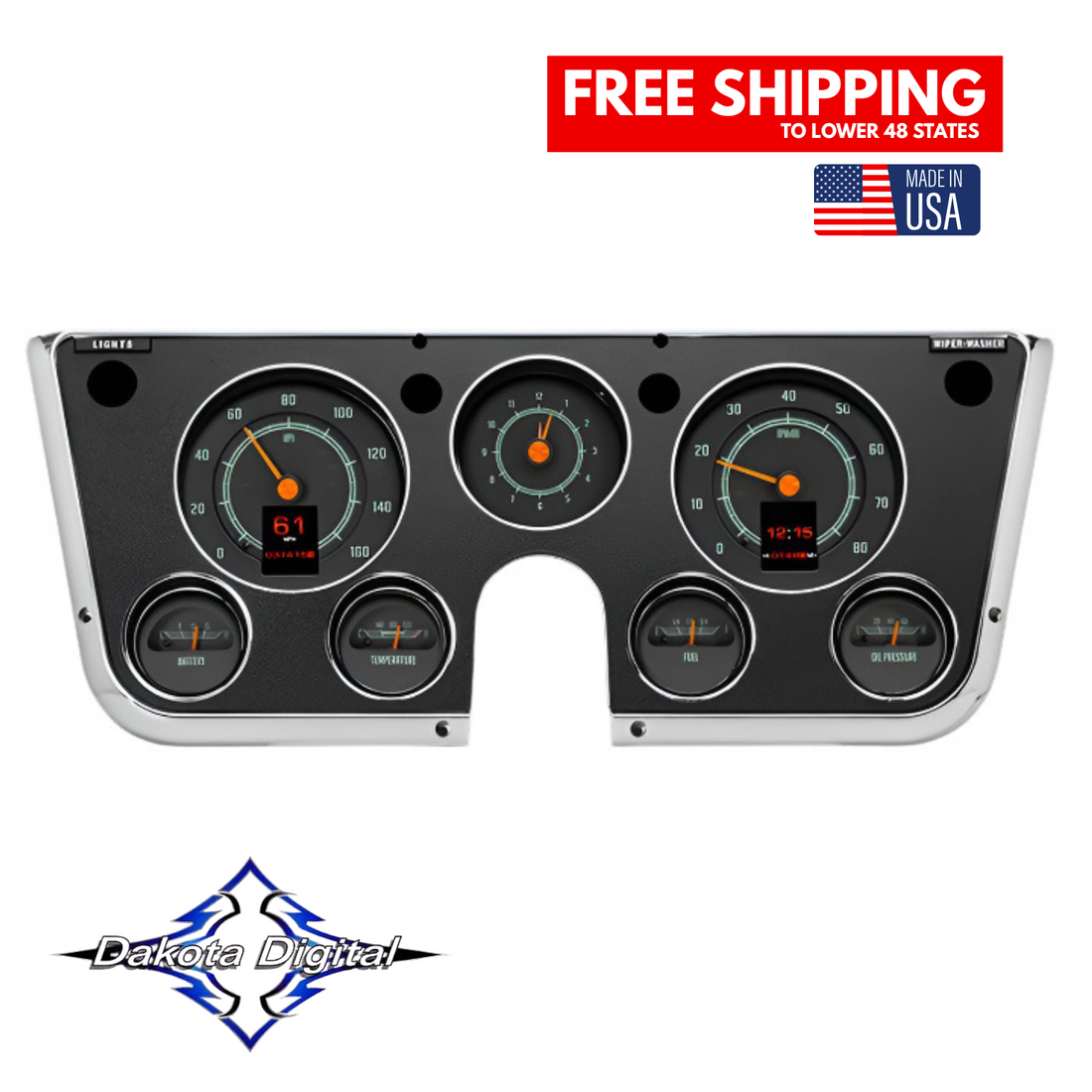 1967-1972 C10 Chevy Truck RTX Dakota Digital RTX-67C-PU-X Pickup