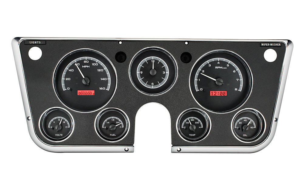 Dakota Digital 1967-1972 Chevrolet & GMC Truck VHX Instrument Gauge Cluster-Black Background / Red Illumination VHX-67C