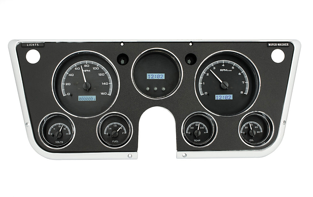 Dakota Digital 1967-1972 Chevrolet & GMC Truck VHX Instrument Gauge Cluster-Black Background / White Illumination VHX-67C
