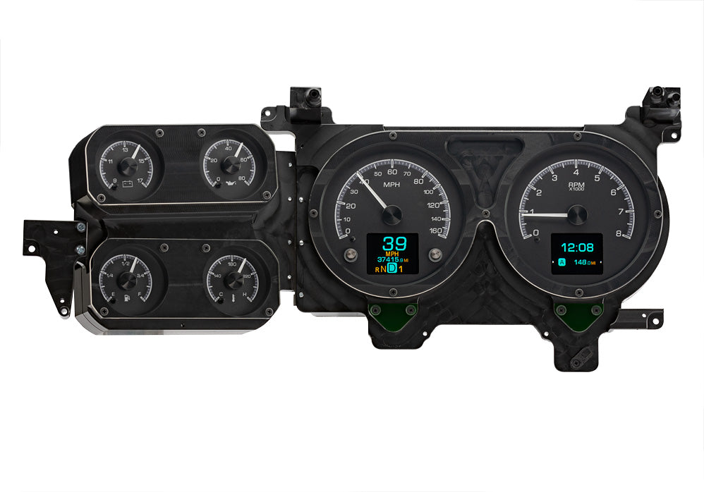 Dakota Digital 1973-1987 Chevrolet & GMC Truck HDX Instrument Gauge Cluster-Black Alloy Face HDX-73C-PU-K