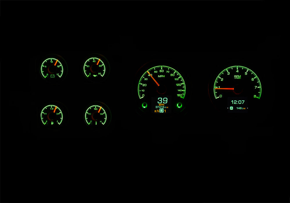 Dakota Digital 1973-1987 Chevrolet & GMC Truck HDX Instrument Gauge Cluster-Black Alloy Face HDX-73C-PU-K