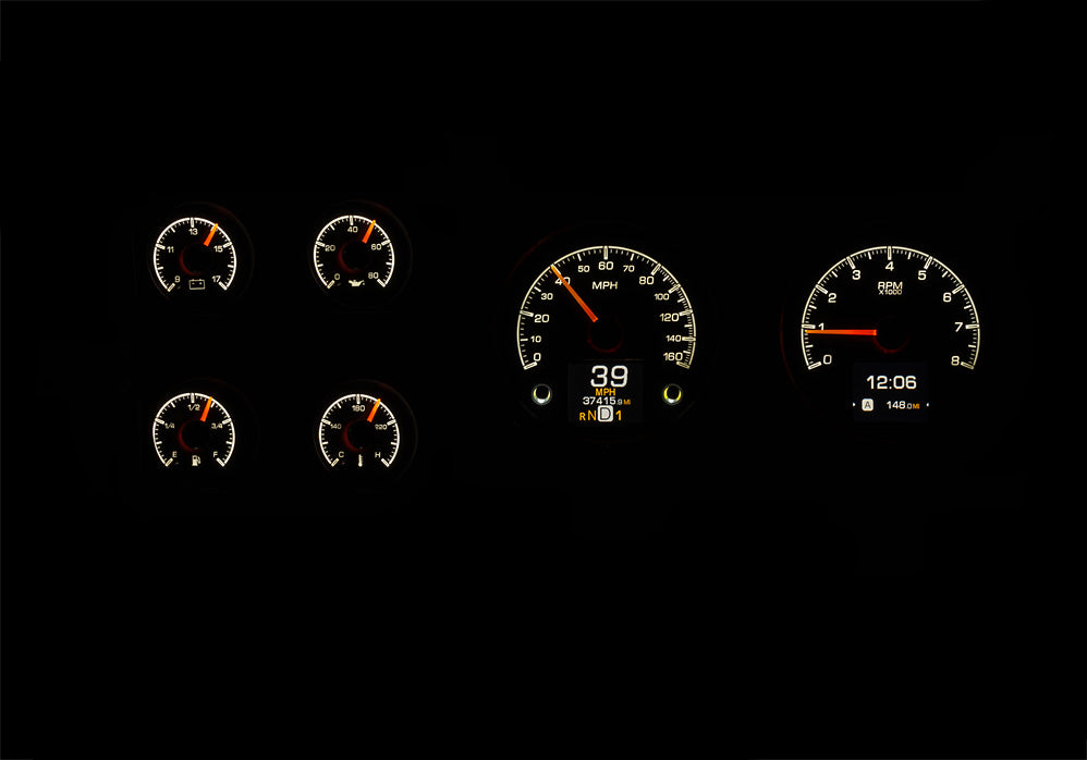 Dakota Digital 1973-1987 Chevrolet & GMC Truck HDX Instrument Gauge Cluster-Black Alloy Face HDX-73C-PU-K