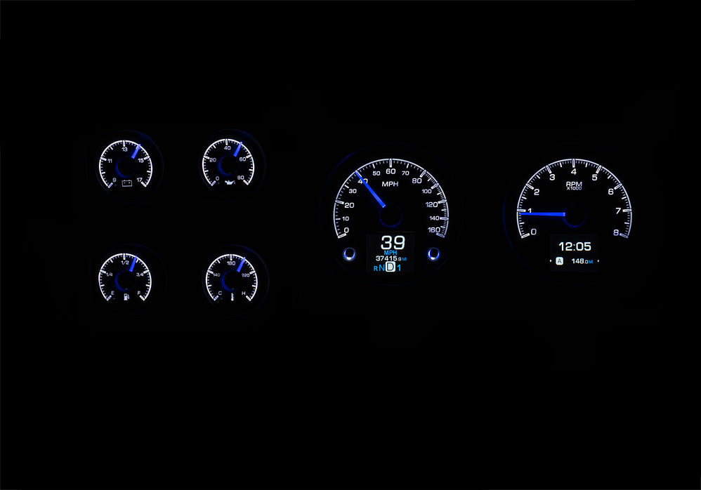 Dakota Digital 1973-1987 Chevrolet & GMC Truck HDX Instrument Gauge Cluster-Black Alloy Face HDX-73C-PU-K