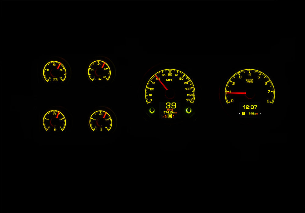 Dakota Digital 1973-1987 Chevrolet & GMC Truck HDX Instrument Gauge Cluster-Black Alloy Face HDX-73C-PU-K