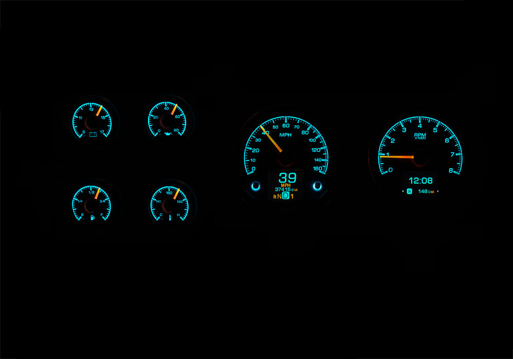 Dakota Digital 1973-1987 Chevrolet & GMC Truck HDX Instrument Gauge Cluster-Black Alloy Face HDX-73C-PU-K