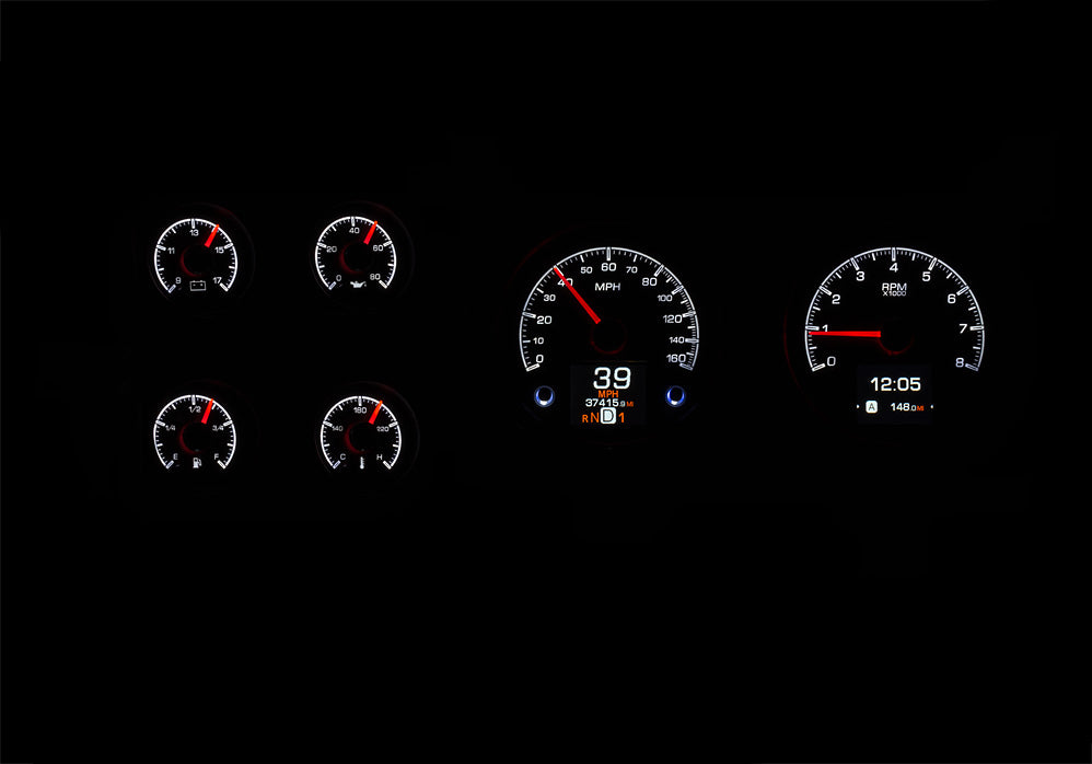 Dakota Digital 1973-1987 Chevrolet & GMC Truck HDX Instrument Gauge Cluster-Black Alloy Face HDX-73C-PU-K